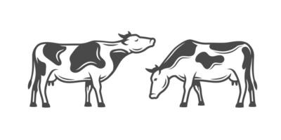 Many farm cows vector