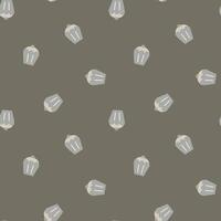 seamless minimal sweet dessert cupcake repeat pattern in brown background vector