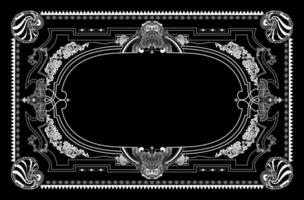 Ornate Gothic pattern, Damask rug, Frame Swirl, natural motifs vines, floral, abstract art design. For decor, carpet, mats, textile black and white pattern design. vector