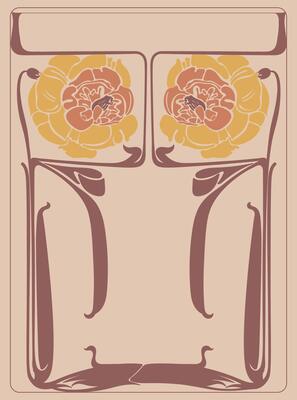 retro floral frame flowers decorative border