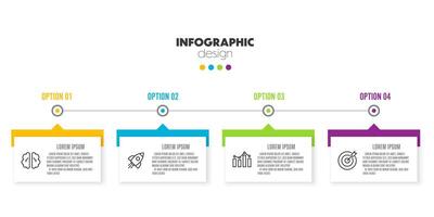 Timeline for infographics, template for diagrams, graphs, presentations and business concept charts with 4 options. vector