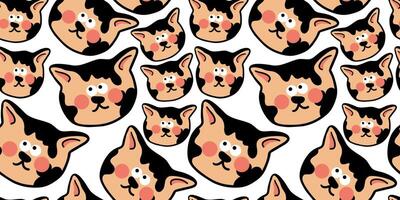 seamless pattern with surprising cats portraits vector