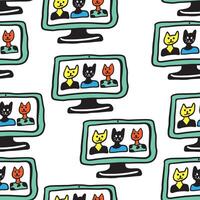 seamless pattern with screen of computer vector