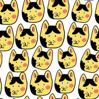 seamless pattern with yellow spotted cat vector