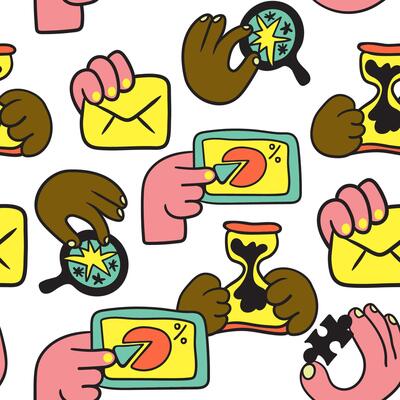 seamless pattern with hands icons