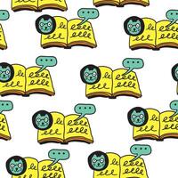 seamless pattern with opened book vector