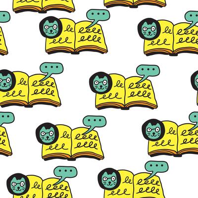 seamless pattern with opened book