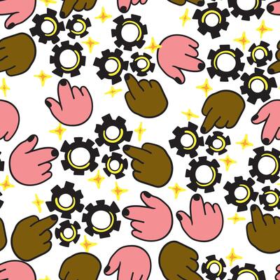 seamless pattern with teamwork