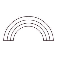 Stylized rainbow symbol representing color, weather, and optimism. Perfect for forecasts, climate graphics, nature themes, and decorative designs. vector