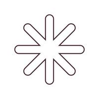 Snowflake symbol representing cold weather, winter, and frost. Ideal for forecasts, meteorological reports, seasonal designs, and climate graphics. vector