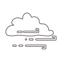 Cloud with wind direction symbol representing airflow and weather conditions. Ideal for forecasts, meteorological reports, climate analysis, and navigation tools. vector