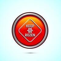 Keep frozen icon design illustration, Frozen product badge label sign, Orange color round button design vector