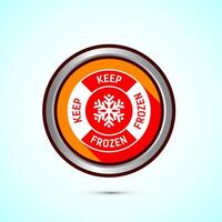 Keep frozen icon design illustration, Frozen product badge label sign, Orange color shadow button design vector