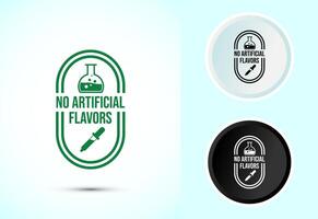 No artificial flavor icon design, Artificial flavor free symbol, Natural product, Color black and white vector