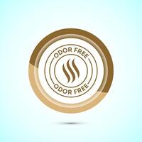 Odor control icon design illustration. Anti bad smell icon, Odor free label, Gold color button design vector