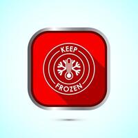 Keep frozen icon design illustration, Frozen product badge label sign, Red color shadow button design vector
