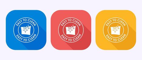 Easy cleaning icon design illustration. Clean surface icon symbol in shadow button design vector