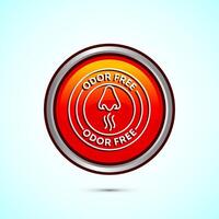 Odor control icon design illustration. Anti bad smell icon, Odor free label, Orange color round button design vector