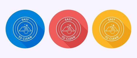 Easy cleaning icon design. Clean surface icon sign symbol in shadow button design vector