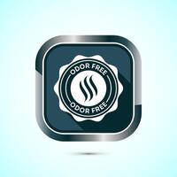 Odor control icon design illustration. Anti bad smell icon, Odor free label, Gray color shadow button design vector