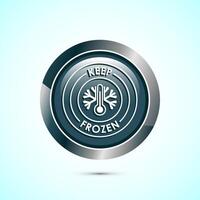 Keep frozen icon design illustration, Frozen product badge label sign, Gray color round button design vector