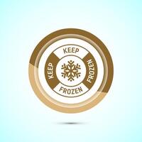 Keep frozen icon design illustration, Frozen product badge label sign, Gold color button design vector