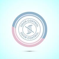Odor control icon design illustration. Anti bad smell icon, Odor free label, Pastel color button design vector