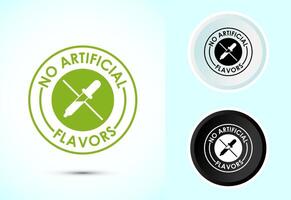 No artificial flavor icon, Artificial flavor free symbol, Natural product, Color black and white vector