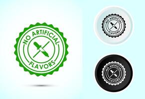 No artificial flavor icon design, Artificial flavor free symbol, Color black and white vector