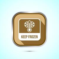 Keep frozen icon design illustration, Frozen product badge label sign, Gold color shadow button design vector