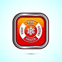 Keep frozen icon design illustration, Frozen product badge label sign, Orange color square button design vector