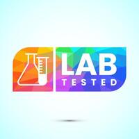 Lab tested icon illustration. Laboratory testing product quality certificate symbol, Clinically certified, low poly style vector
