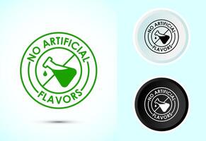 No artificial flavor icon Artificial flavor free symbol, Color black and white vector