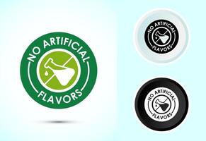 No artificial flavor icon design illustration, Artificial flavor free symbol, Color black and white vector
