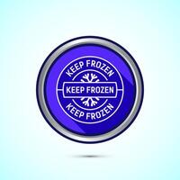Keep frozen icon design illustration, Frozen product badge label sign, Blue color shadow button design vector