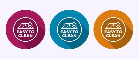 Easy cleaning icon, Clean surface icon sign in shadow button design vector
