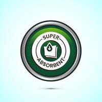 Water absorbent icon design illustration, Water drop absorb sign, symbol, Green color round button design vector