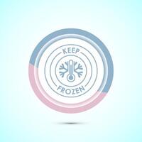 Keep frozen icon design illustration, Frozen product badge label sign, Pastel color button design vector