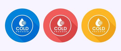 Cold pressed icon. Cold pressed label badge in shadow button design vector