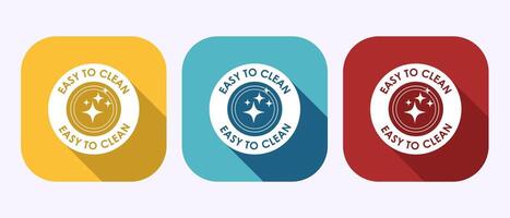 Easy cleaning icon illustration. Clean surface icon sign in shadow button design vector