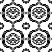 a black and white pattern with an eye vector