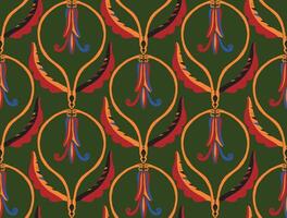 a pattern with colorful leaves and flowers vector