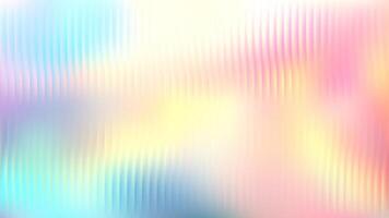 Ribbed glass panel background. Corrugated metal texture with abstract gradient. Iridescent light reflection on pattern across acrylic wall. Holographic surface modern with diamond color on stripes vector