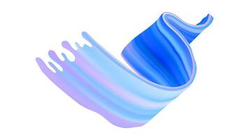 3D paint stroke ribbon with abstract color flow. Brush wave swirl element with fluid gradient motion. Bright graphic for background with dynamic oil texture. Isolated banner design for modern pattern vector