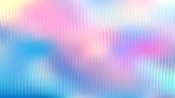 Ribbed glass surface. Abstract background with iridescent gradient pattern. Holographic light around blue metal wall. Corrugated plastic texture with modern color effect bg. Frosted window stripes vector