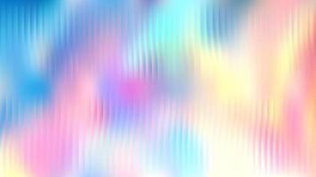 Ribbed glass background with iridescent gradient effect for surface. Abstract pattern with corrugated texture and holographic light. Blue stained panel with premium metal wall with color reflection vector