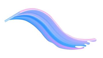 3d paint brush stroke. Color ribbon with abstract swirl wave and gradient in motion. Fluid background with bright dynamic art texture. Modern isolated curvy paintbrush for graphic banner design vector