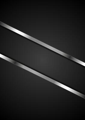 Abstract black background with metallic stripes