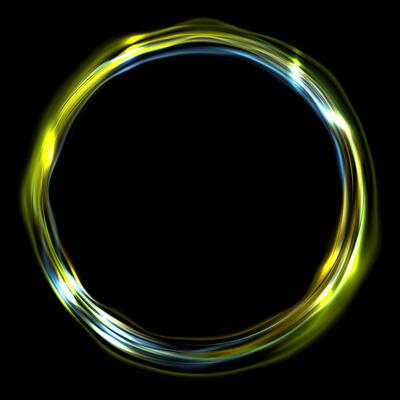 Colorful glossy iridescent ring circle
