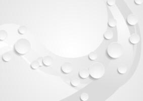 Geometric grey wavy tech abstract background vector